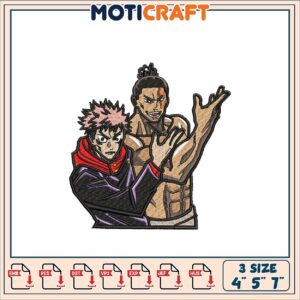 Anime Sumo Wrestlers Embroidery Design