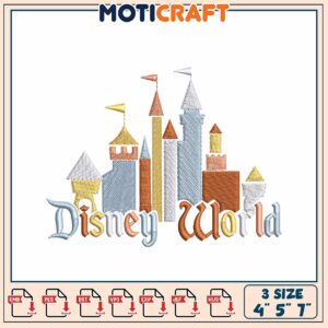 Disney World Embroidery Design 4x5x7 Inch Disney World Embroidery Design 4x5x7 Inch