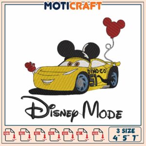 Disney Cars Embroidery Design 3 Sizes