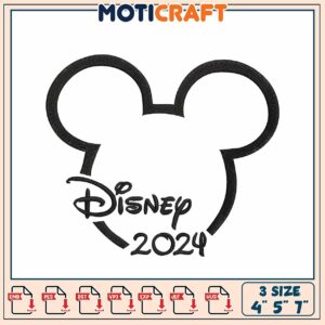 Disney 2024 Mickey Embroidery Design