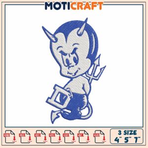 Devil Embroidery Design 4x5x7 Inch