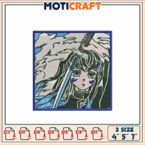 Demon Slayer Mitsuri Embroidery Design 4x5x7 Inch