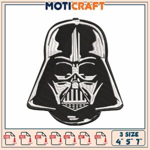 Darth Vader Embroidery Design 4x5x7 Inch