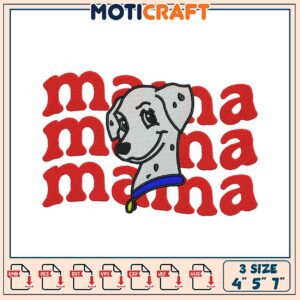 Dalmatian Mama Embroidery Design