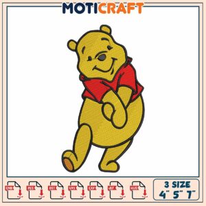 Cute Winnie the Pooh Embroidery Design for Craft Projects