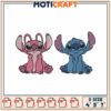 Cute Stitch Embroidery Design Pink and Blue 3 Sizes Available