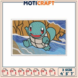 Cute Squirtle Embroidery Design for Creative Projects and Crafts