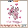 Cute Pink Bunny Embroidery Design His Angel Downloadable Pattern 2 Cute Pink Bunny Embroidery Design His Angel Downloadable Pattern