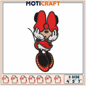 Cute Mouse Embroidery Design for Crafts Available in Three Sizes