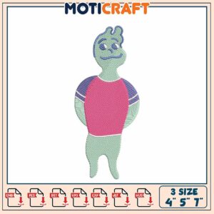 Cute Monster Embroidery Design 4x5x7