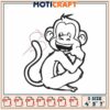 Cute Monkey Embroidery Design