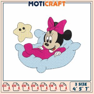 Cute Minnie Mouse Embroidery Design Pattern for All Sizes