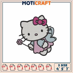Cute Hello Kitty Fairy Embroidery Design for Crafting Projects