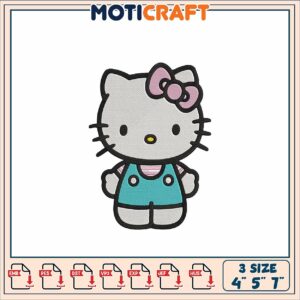 Cute Hello Kitty Embroidery Design for Craft Projects in Three Sizes Cute Hello Kitty Embroidery Design for Craft Projects in Three Sizes