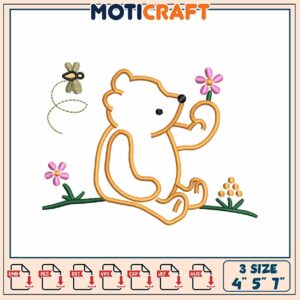 Cute Bear Embroidery Design 3 Sizes Cute Bear Embroidery Design 3 Sizes