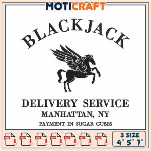 Blackjack Pegasus Embroidery Design