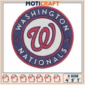 Washington national logo embroidery, washington baseball​ embroidery