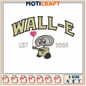 Wall e est 2008 embroidery, eve and wall e ​embroidery