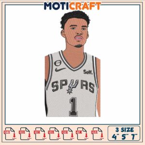 Victor wembanyama embroidery, victor wembanyama height​ embroidery