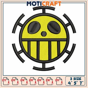 Trafalga logo yellow embroidery, trafalgar law​ embroidery