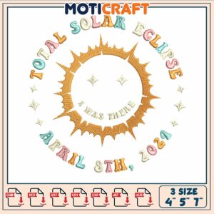 Total solar eclipse embroidery, solar eclipse 2023​​ ​embroidery