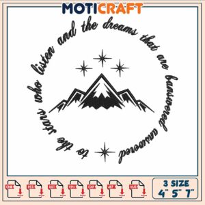 To the mountain star symbol embroidery, star decoration​​ embroidery