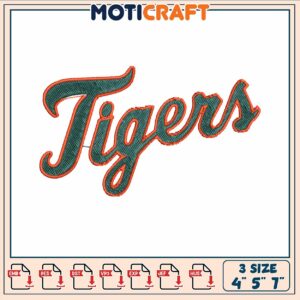 Tiger detroit of logo embroidery, tiger stadium detroit​​ embroidery