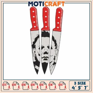 Three knife killer embroidery, jason killer movie​ ​embroidery