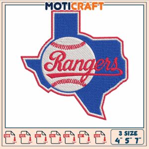 Texas rangers retro embroidery, america east baseball​ embroidery