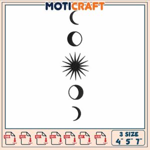 Sun and moon black embroidery, sun myung moon​​​​ embroidery