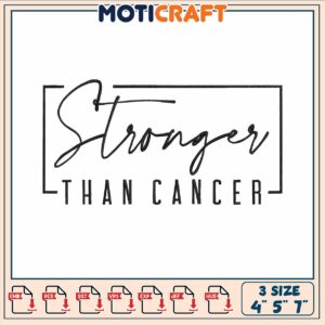 Stronger than cancer embroidery Stronger than cancer embroidery