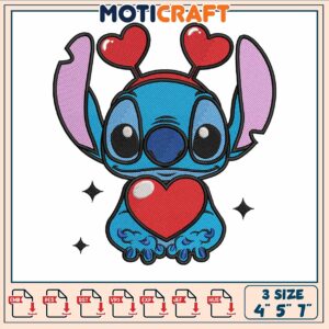 Stitch love disney embroidery, angel stitch lilo​ embroidery