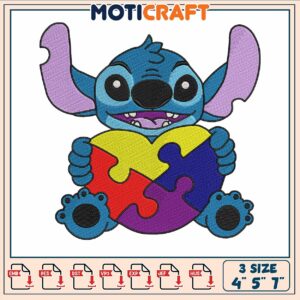 Stitch love colour embroidery, stitch the movie​ ​embroidery