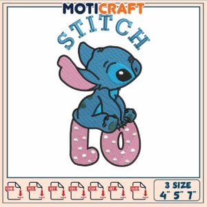 Stitch disney love embroidery, lilo and stitch and angel​​ embroidery