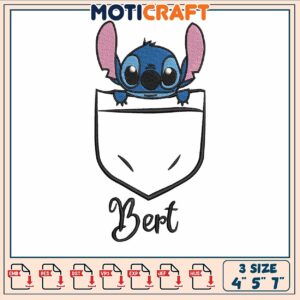 Stitch bert cartoon embroidery, stitch picture​​​ ​embroidery