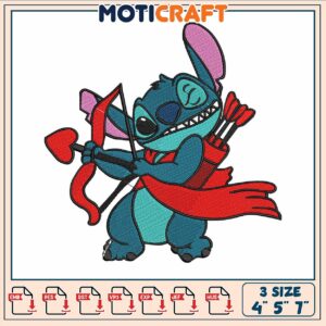 Stitch arrow love embroidery, lilo and stitch backpack​ ​embroidery
