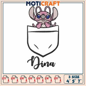Stitch angel dina embroidery, cute stitch wallpaper​​ ​embroidery