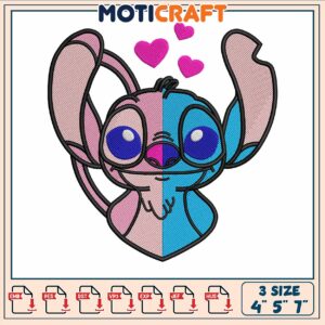 Stitch and angel embroidery, stitch wallpaper​​ embroidery