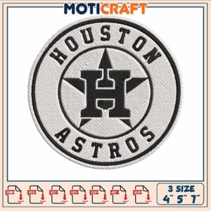 Star black houston embroidery, houston astros​​​​​ embroidery