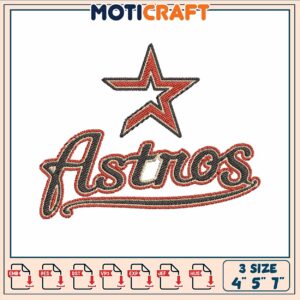 Star astros logo embroidery, houston astros score​​​​ embroidery