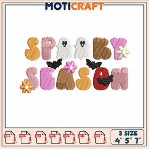 Spooky season art embroidery, spooky season wallpaper​ ​embroidery