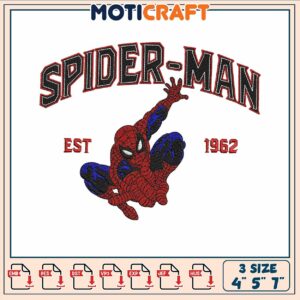 Spider man est 1962 embroidery, spiderman costume​ embroidery