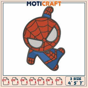 Spider man chibi flying embroidery, spiderman meme embroidery