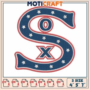 Sox white star embroidery, chicago white sox cap​ embroidery