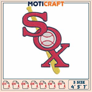 Sox baseball white embroidery, logo chicago white sox​ embroidery