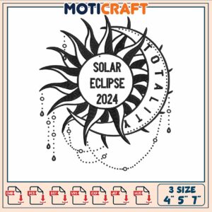 Solar eclipse embroidery, next solar eclipse​ embroidery