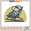 Snoopy in the peach embroidery, snoopy movie​ embroidery
