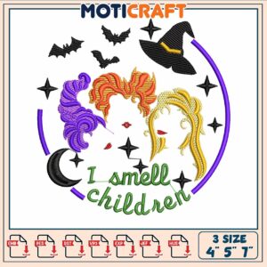 Smell children halloween embroidery, witch please​ ​embroidery