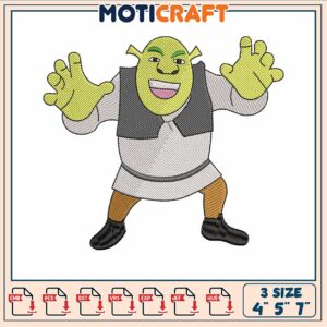 Shrek disney embroidery, shrek cartoon characters​​ ​embroidery