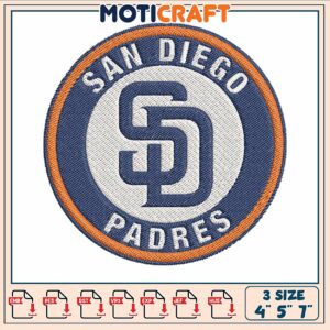 Sandiego padres embroidery, sandiego padres logo​​ embroidery